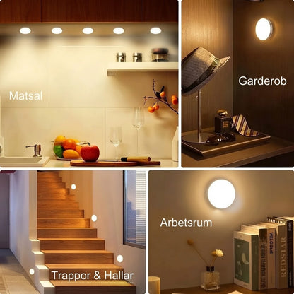 USB-uppladdningsbara LED-nattlampor med rörelsesensor 3-pack