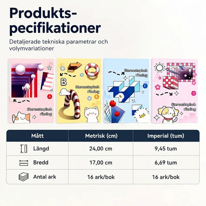 3D ritbok för barn med färgläggnings och klippaktiviteter
