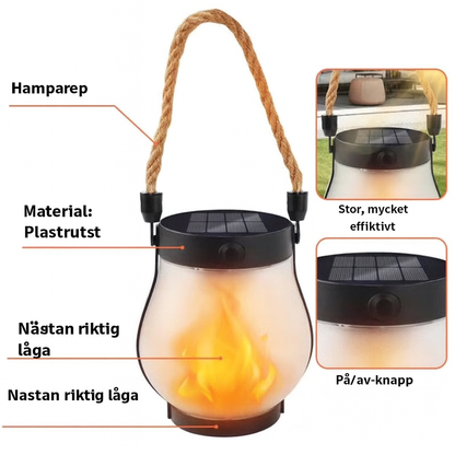 Dansande flamma solcellslykta