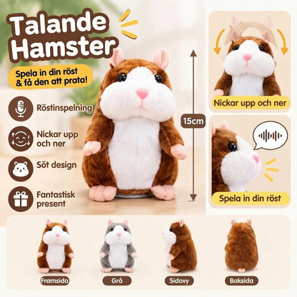Pratande hamsterplysch som härmar dig och skakar på huvudet