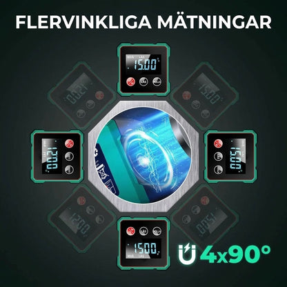 Fyrsidig magnetisk digital vinkelmätare med laser