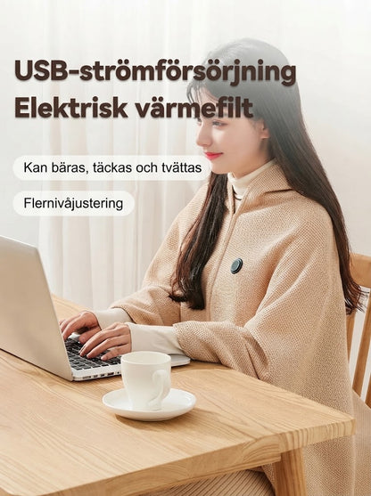 Bärbar elektriskt uppvärmd halsduk