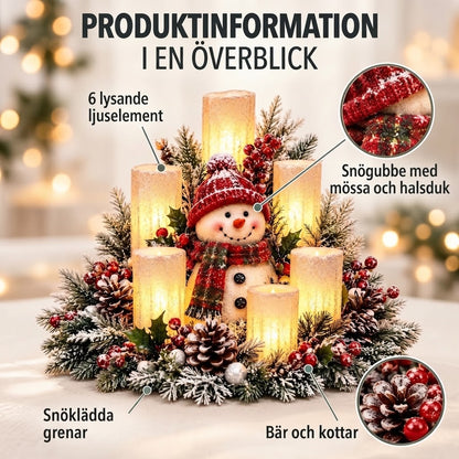 Upplyst juldekoration med flamfri ljus