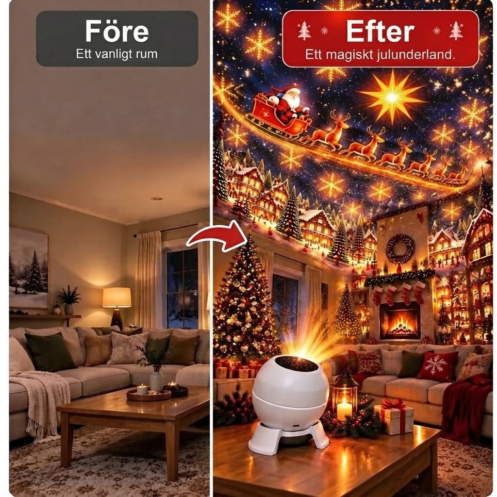 USB-julprojektor för väggar och tak