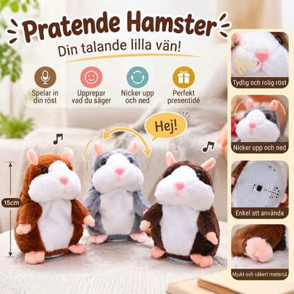 Pratande hamsterplysch som härmar dig och skakar på huvudet