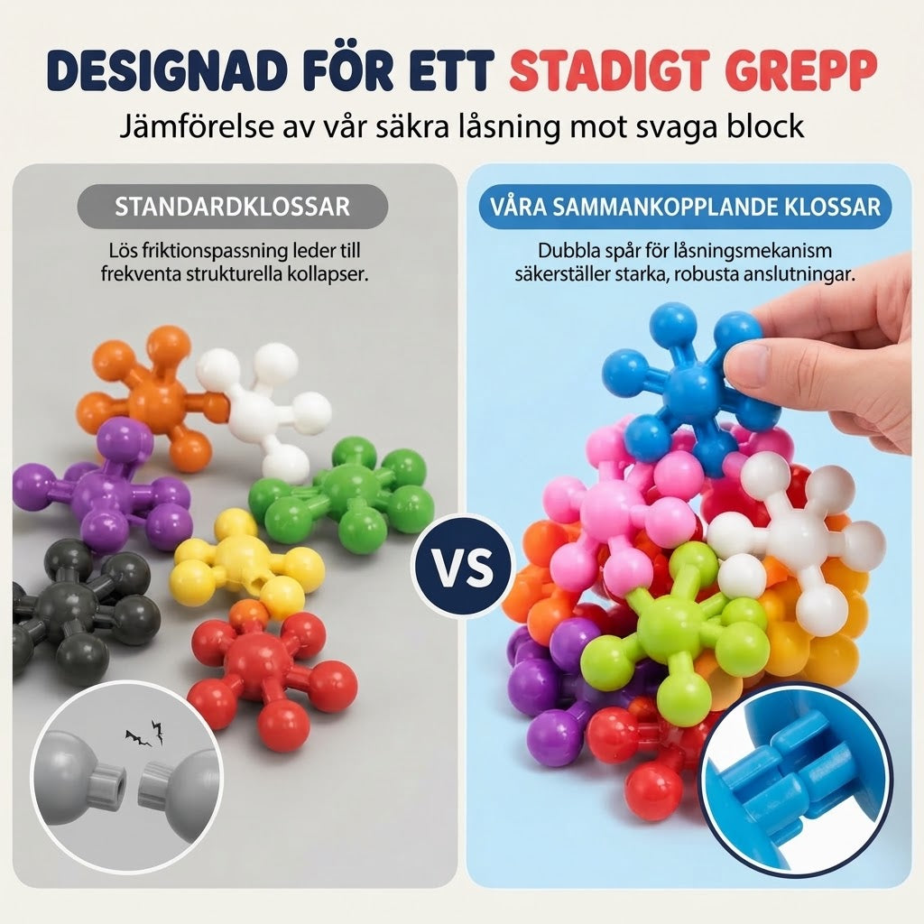 3D snöflingebyggklossar för barn