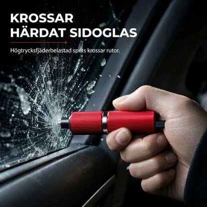 Kompakt bilsäkerhetshammare med fönsterkrossare och bältesskärare