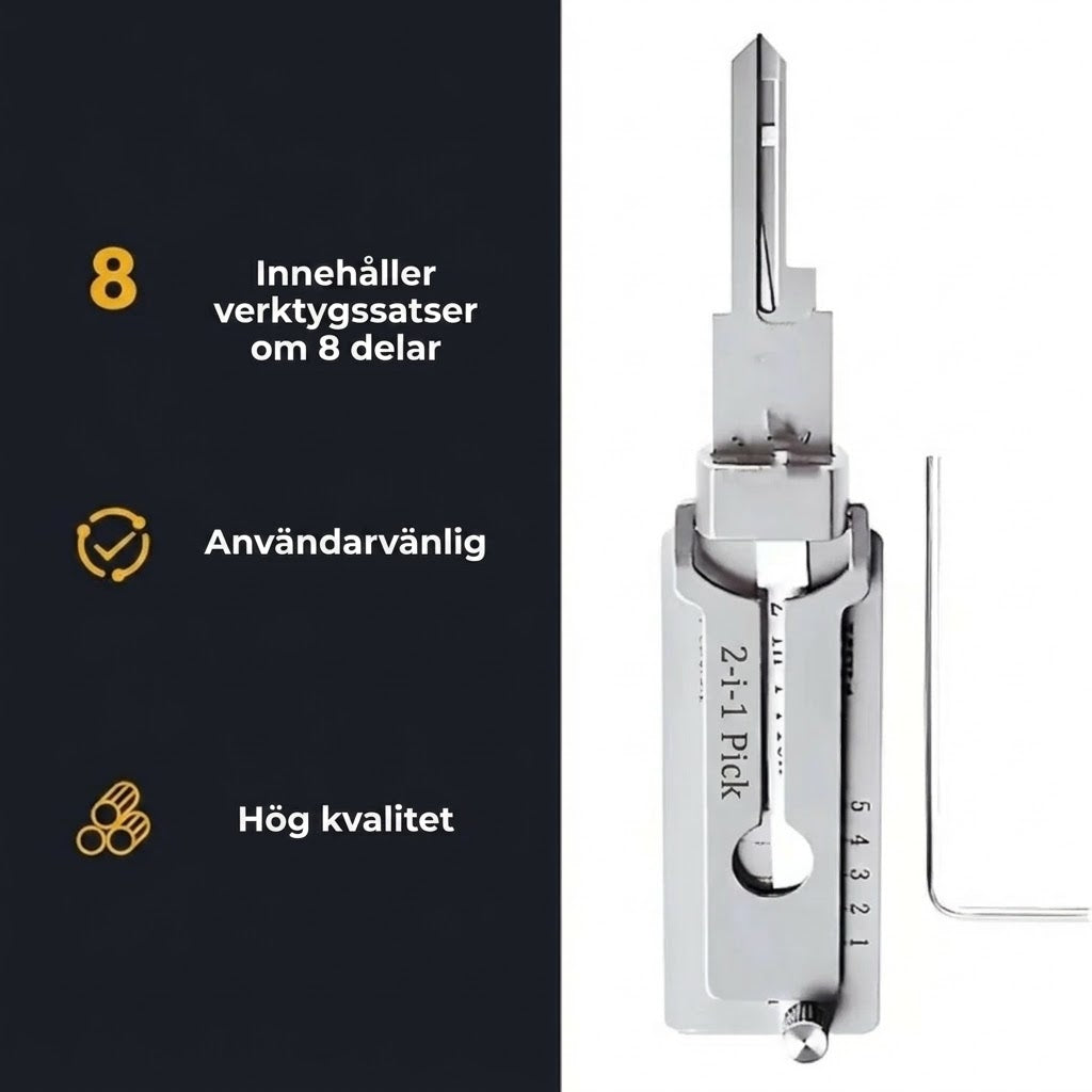 Låsdyrk och nyckelavkodare i rostfritt stål