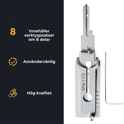 Låsdyrk och nyckelavkodare i rostfritt stål
