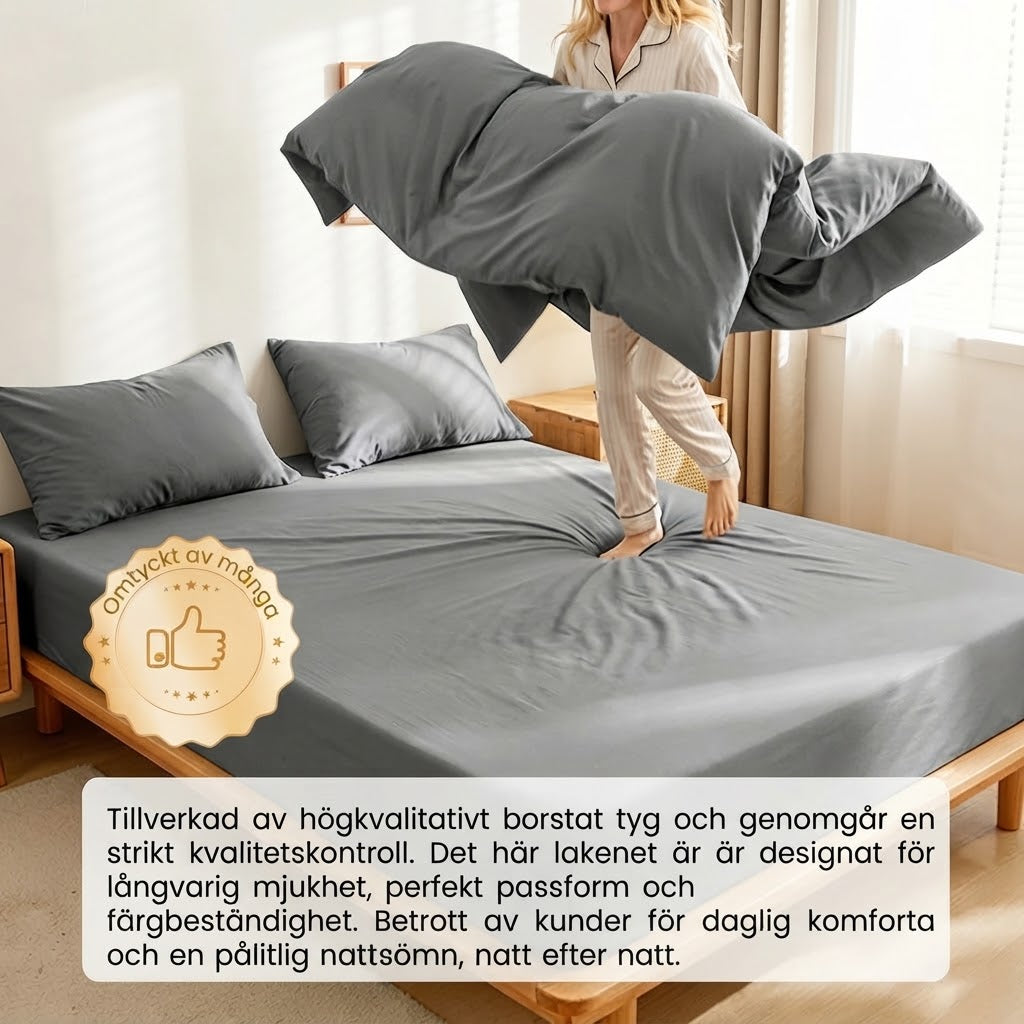 Mjukt dra-på-lakanset 3 delar med elastisk passform