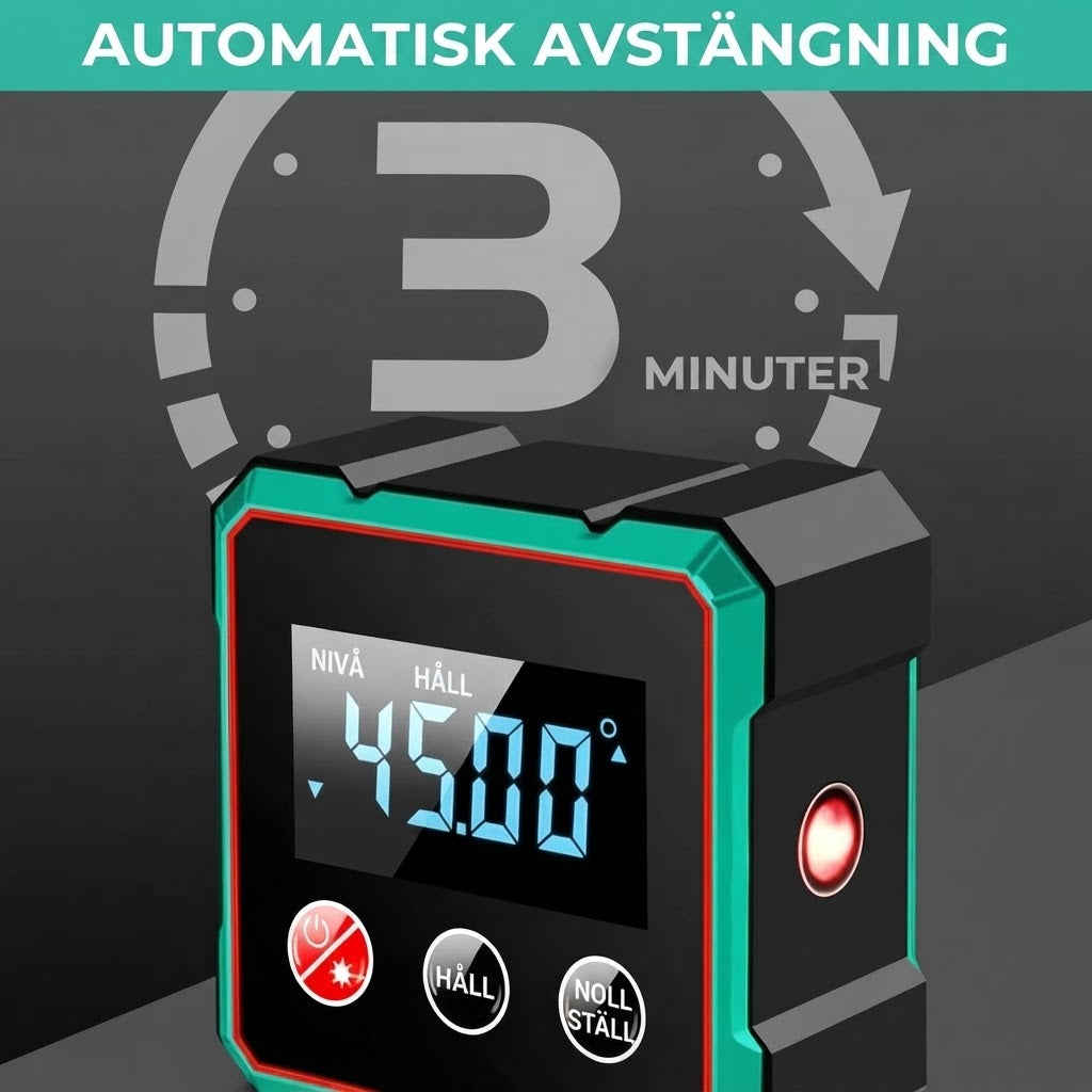 Fyrsidig magnetisk digital vinkelmätare med laser