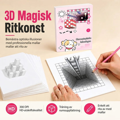 3D ritbok för barn med färgläggnings och klippaktiviteter