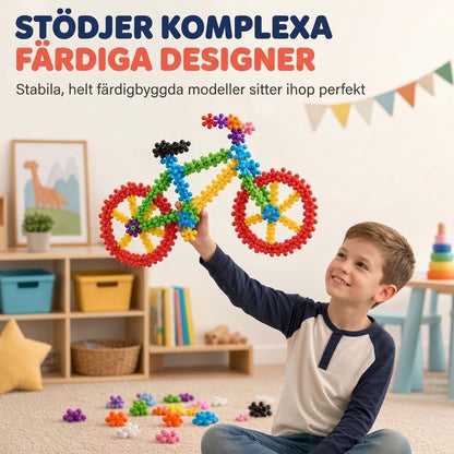 3D snöflingebyggklossar för barn
