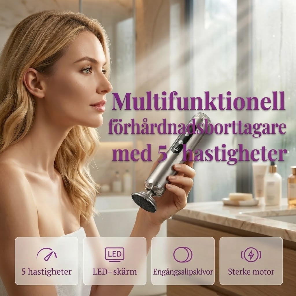 Elektrisk fotfil med 5 hastigheter och 50 slipdynor