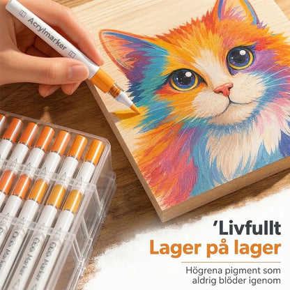 Akrylmarkers med mjuk penselspets