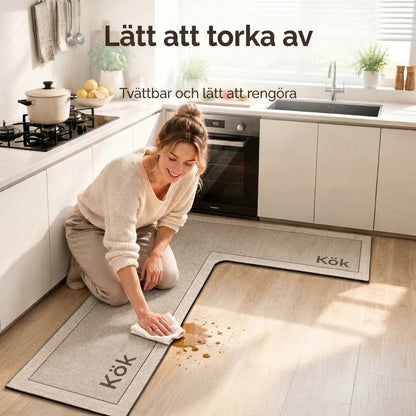 L-formad absorberande halkfri köksmatta
