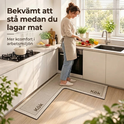 L-formad absorberande halkfri köksmatta