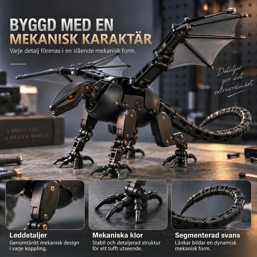 DragonMorph mekaniskt ägg som förvandlas till en drake