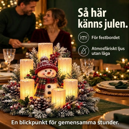 Upplyst juldekoration med flamfri ljus