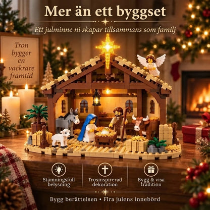 Byggset med julkrubba och byggklossar