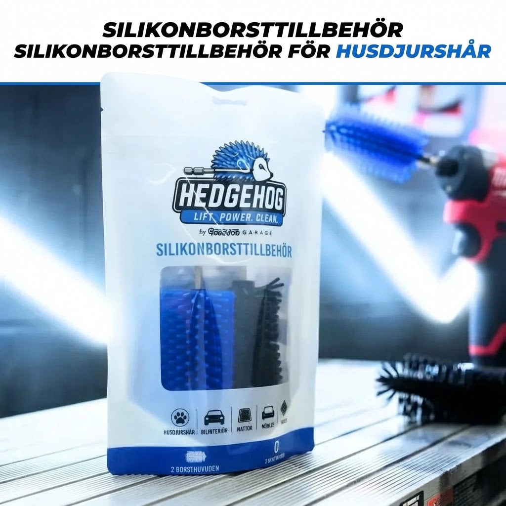 Igelkottsformade silikonborstar för djurhår till borrmaskin 2-pack