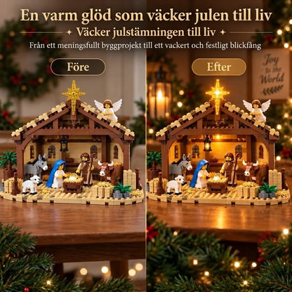 Byggset med julkrubba och byggklossar