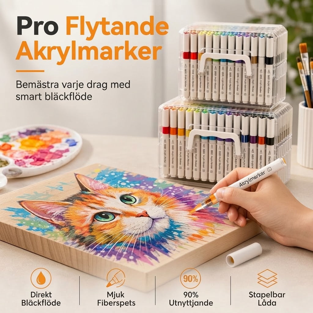 Akrylmarkers med mjuk penselspets