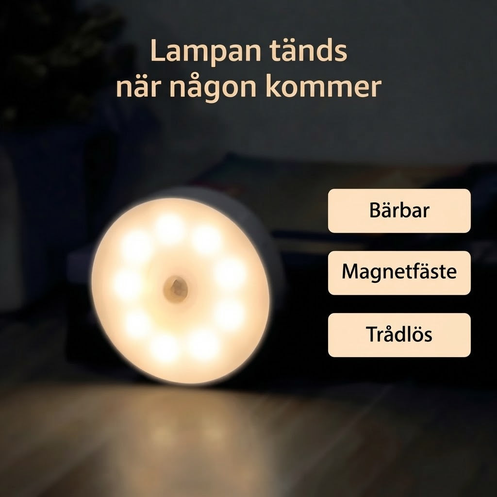 USB-uppladdningsbara LED-nattlampor med rörelsesensor 3-pack