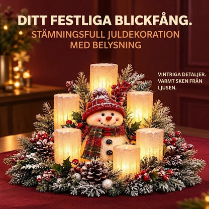 Upplyst juldekoration med flamfri ljus