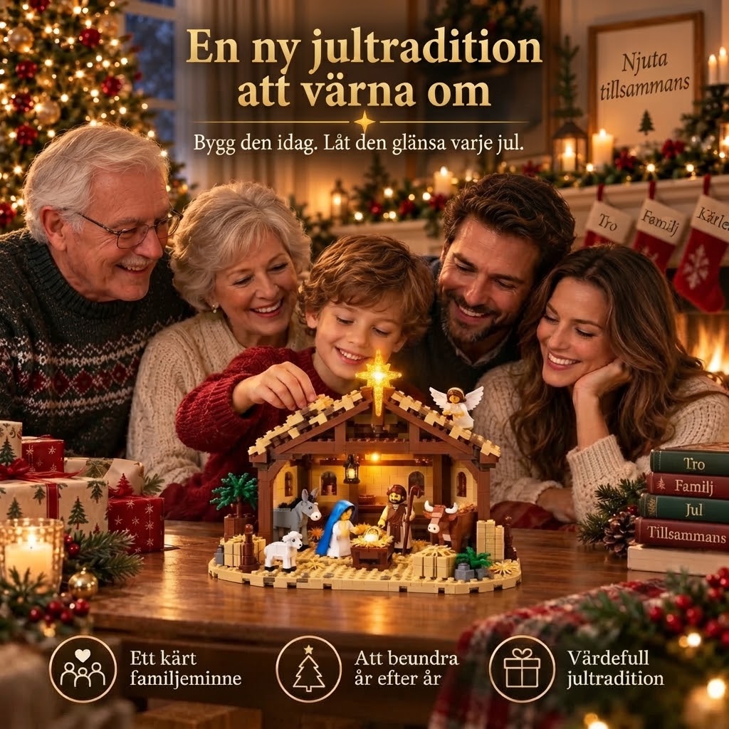 Byggset med julkrubba och byggklossar