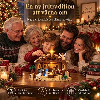 Byggset med julkrubba och byggklossar