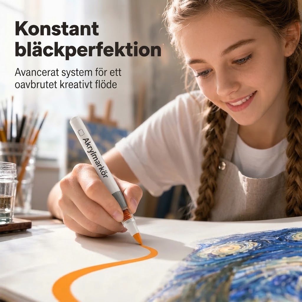 Akrylmarkers med mjuk penselspets