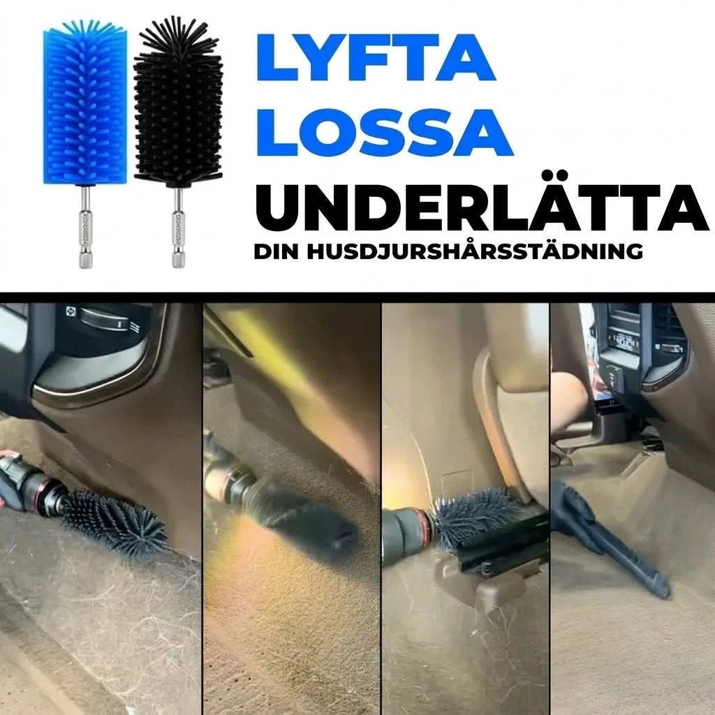Igelkottsformade silikonborstar för djurhår till borrmaskin 2-pack