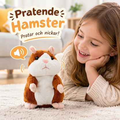 Pratande hamsterplysch som härmar dig och skakar på huvudet