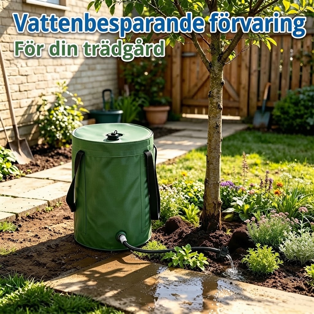 Hopfällbar regnvattentunna med avtappningskran