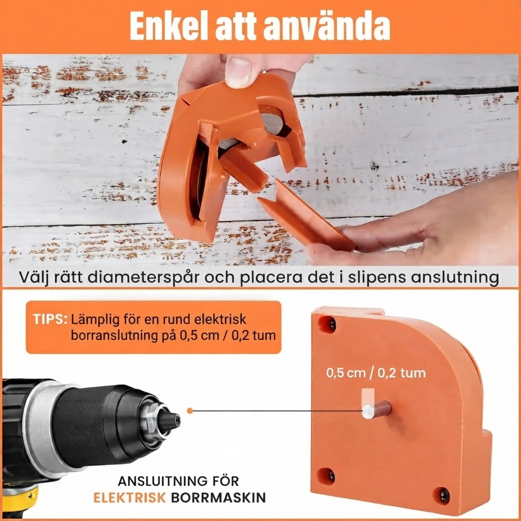 Multifunktionell borrslip med diamantslipskivor för borrar och knivar