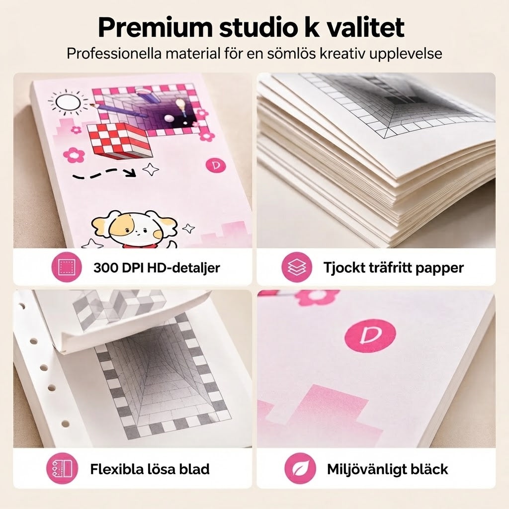 3D ritbok för barn med färgläggnings och klippaktiviteter