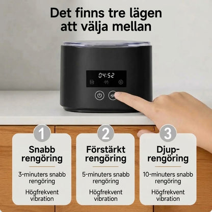 Uppladdningsbar ultraljudsrengörare för bettskenor och retainers