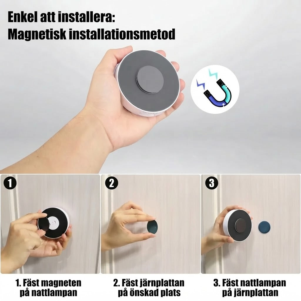 USB-uppladdningsbara LED-nattlampor med rörelsesensor 3-pack