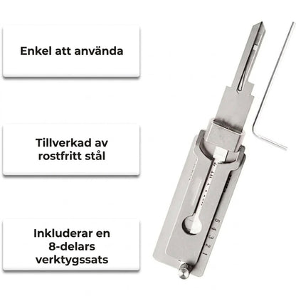Låsdyrk och nyckelavkodare i rostfritt stål