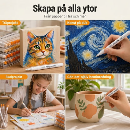 Akrylmarkers med mjuk penselspets