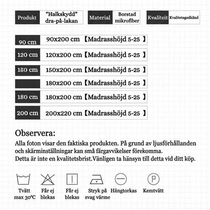 Mjukt dra-på-lakanset 3 delar med elastisk passform