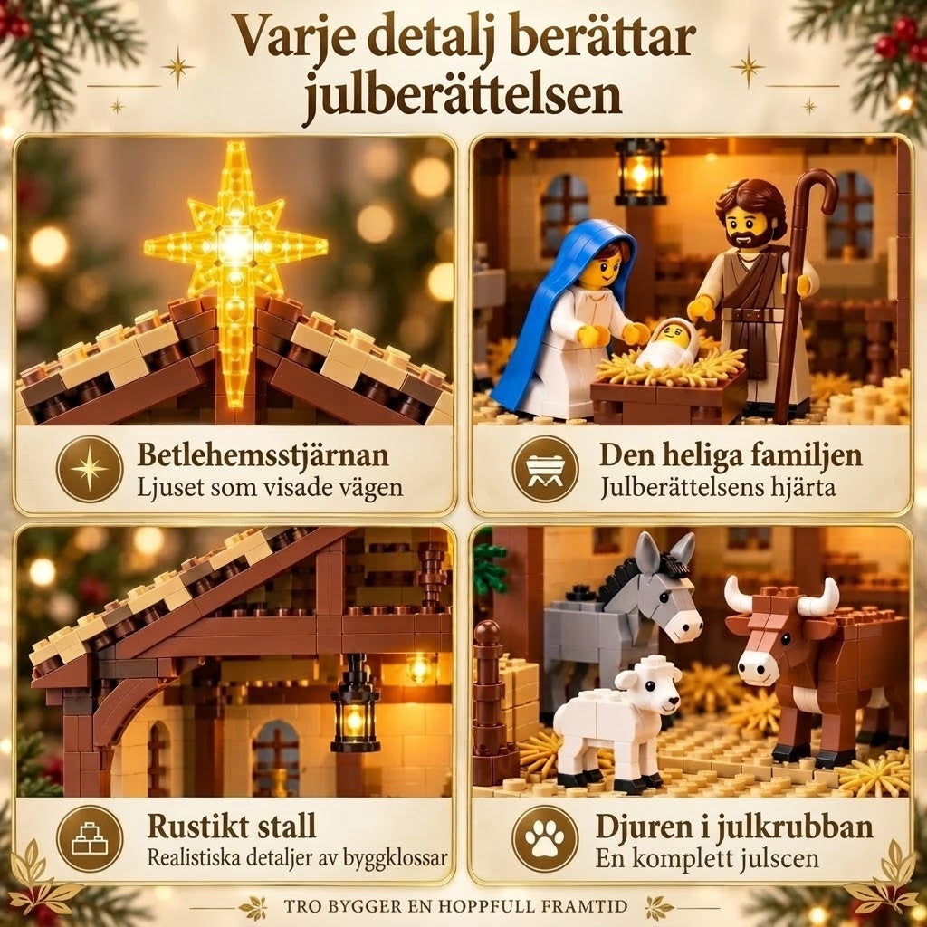 Byggset med julkrubba och byggklossar