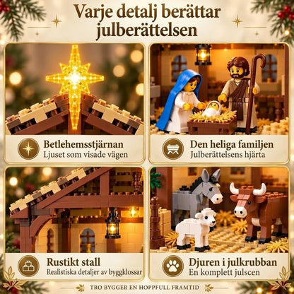 Byggset med julkrubba och byggklossar