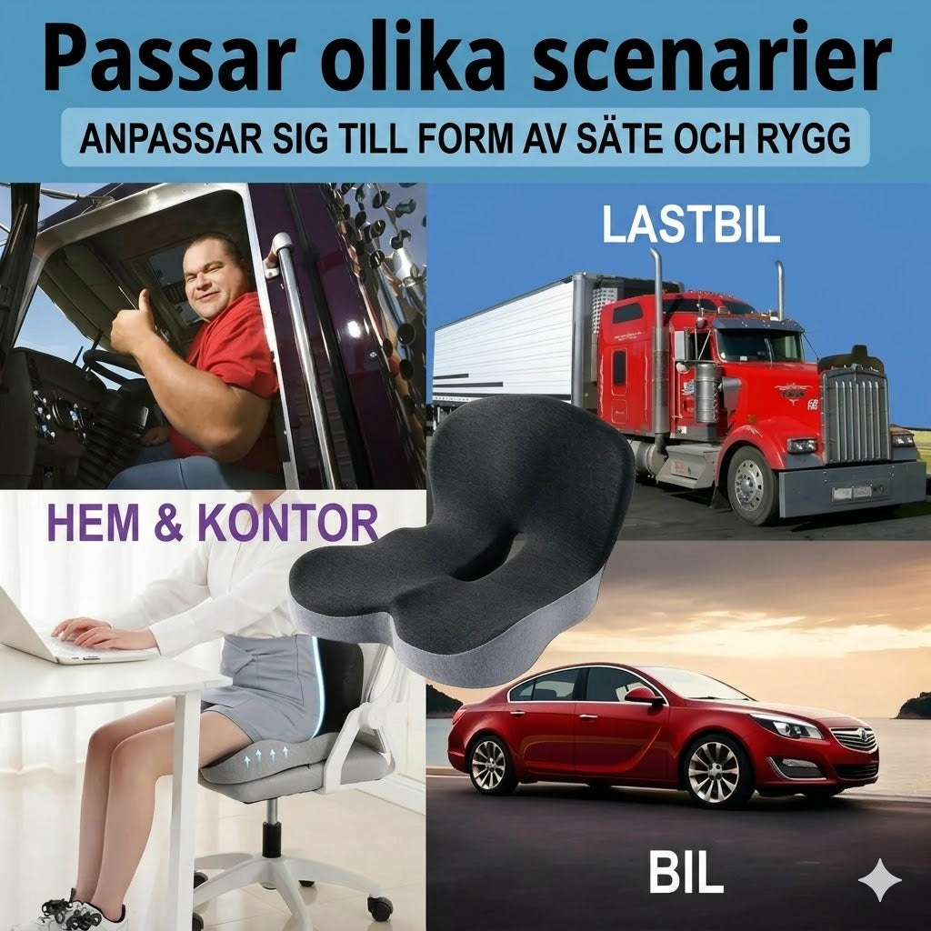 Halkfri sittdyna i memoryskum