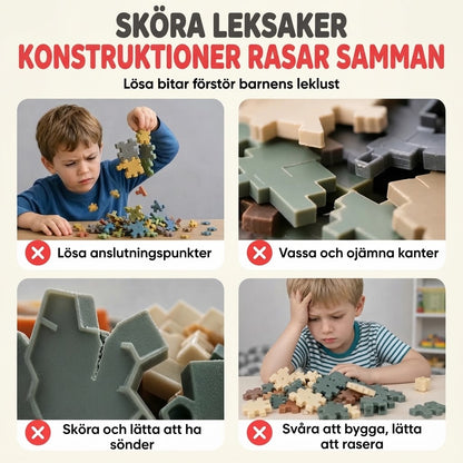 3D snöflingebyggklossar för barn