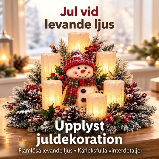 Upplyst juldekoration med flamfri ljus