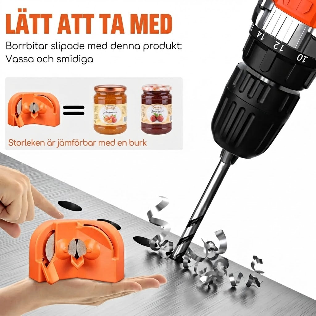 Multifunktionell borrslip med diamantslipskivor för borrar och knivar