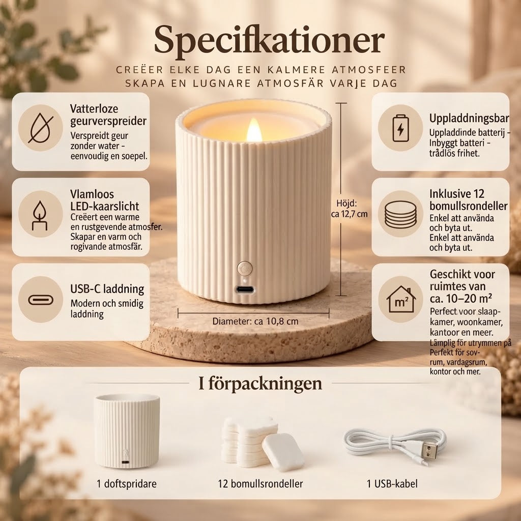 Uppladdningsbar doftspridare med LED-belysning