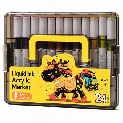 Akrylmarkers med mjuk penselspets